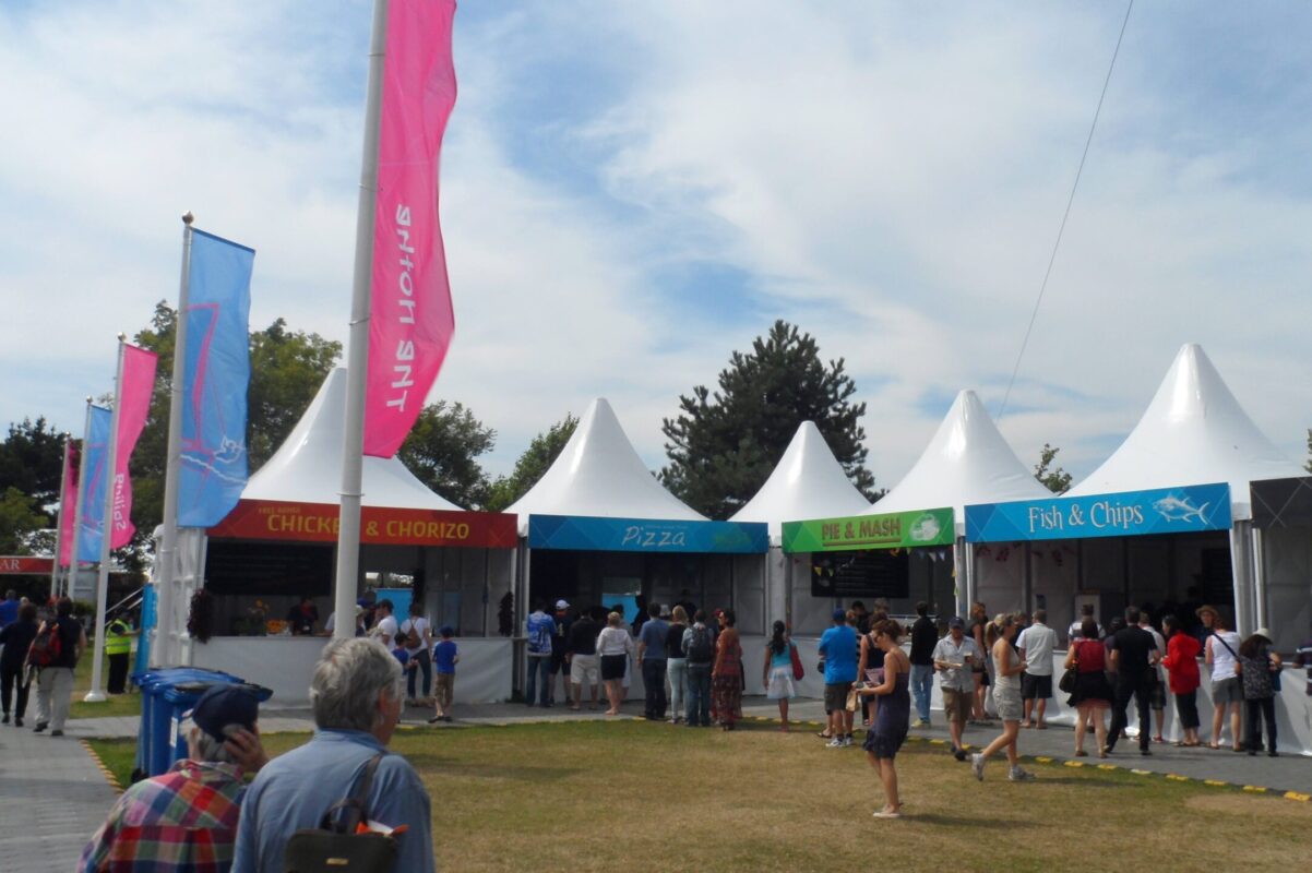 Flags on ground darts at the London 2012 Olympics fanzone