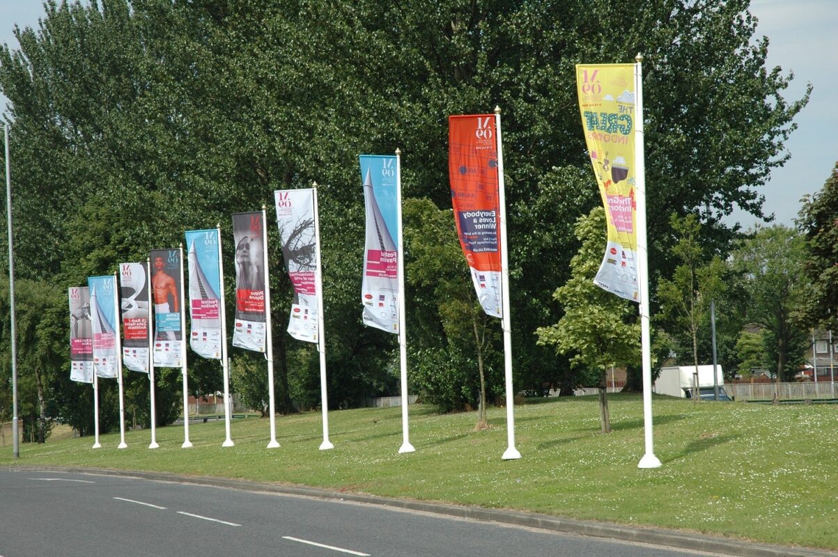 Flags on ground darts