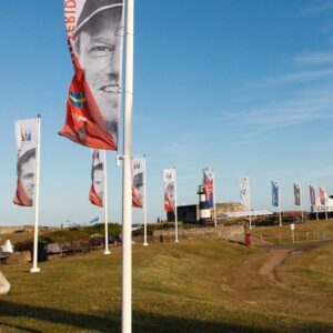 Flags on ground darts at the Americas Cup event