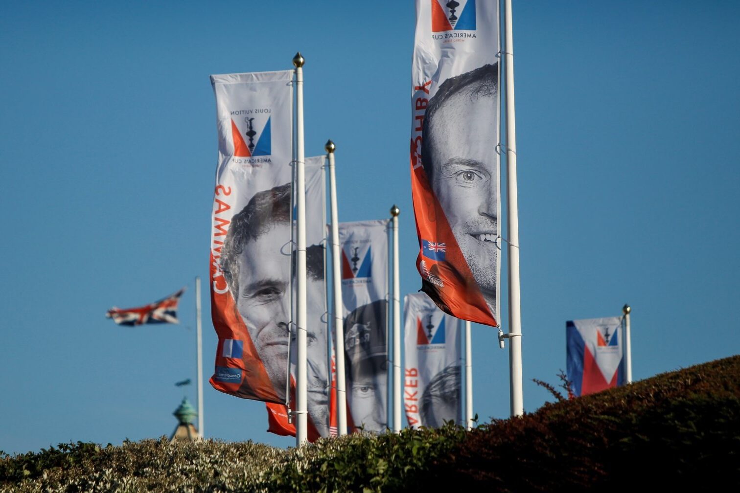 Flags on ground darts at the Americas Cup event