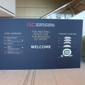 Quickframe media backdrop at the International Sports Convention