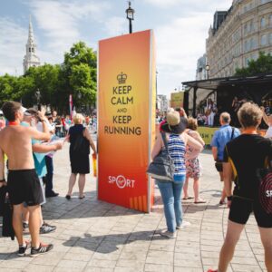 Toblerone photo backdrop at the British 10k