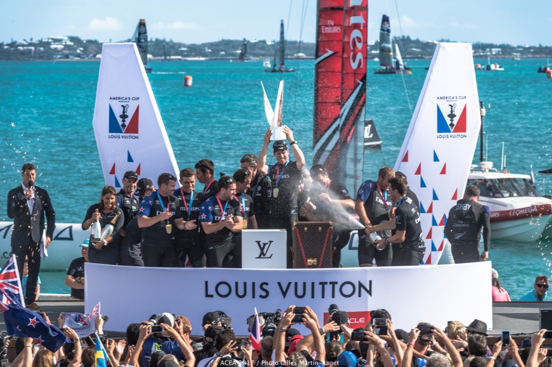 Americas Cup winners podium