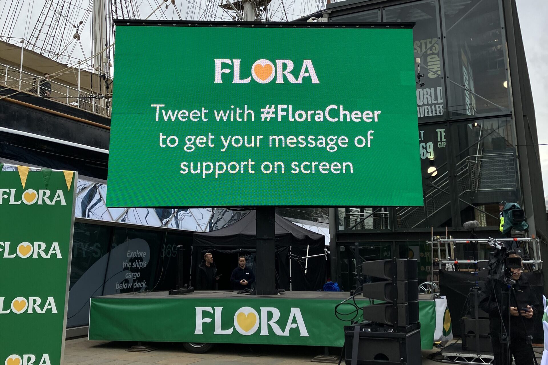 Digital screen for the Flora London Marathon brand activation